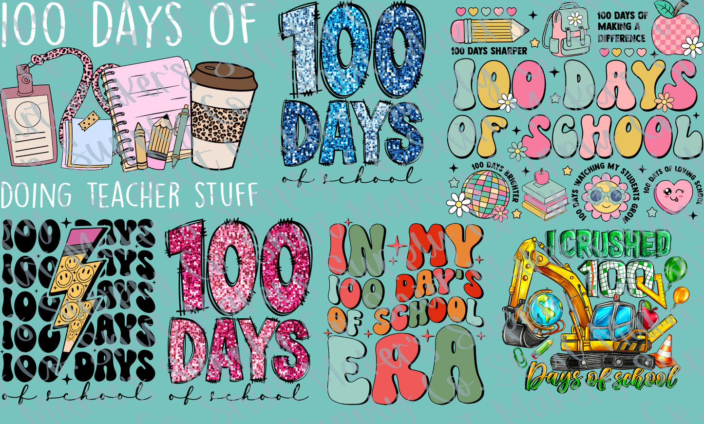 100 Days of School DTF Gang Sheet