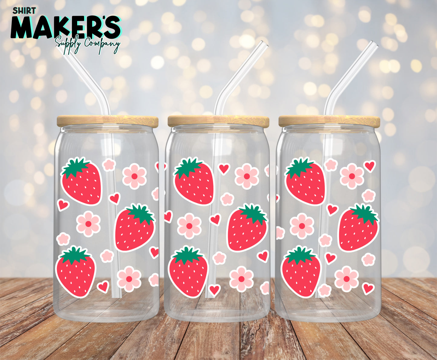 Strawberry 16 oz. or 40oz. Tumbler Wrap