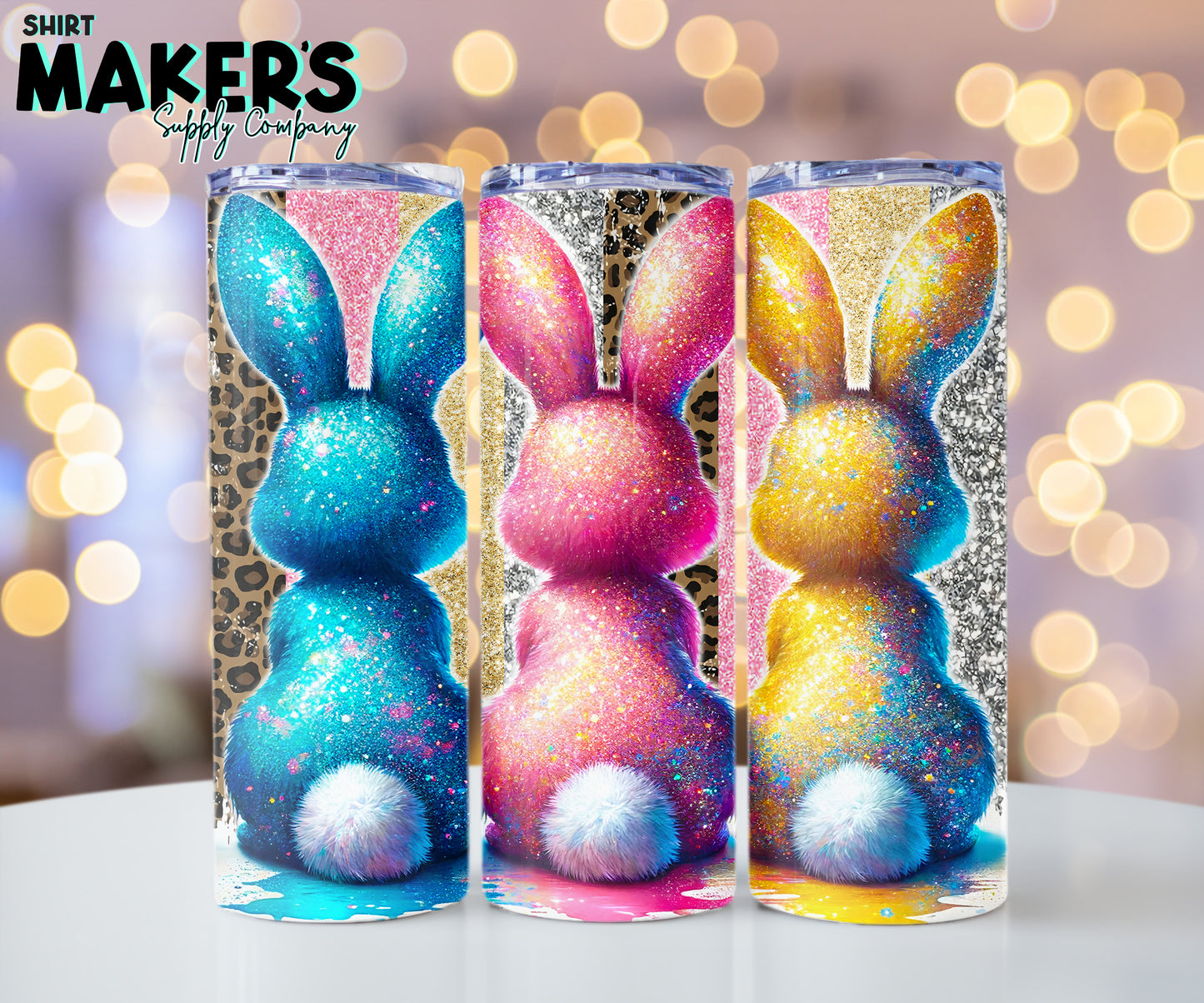 20oz. Glitter Bunnies Easter Tumbler Wrap