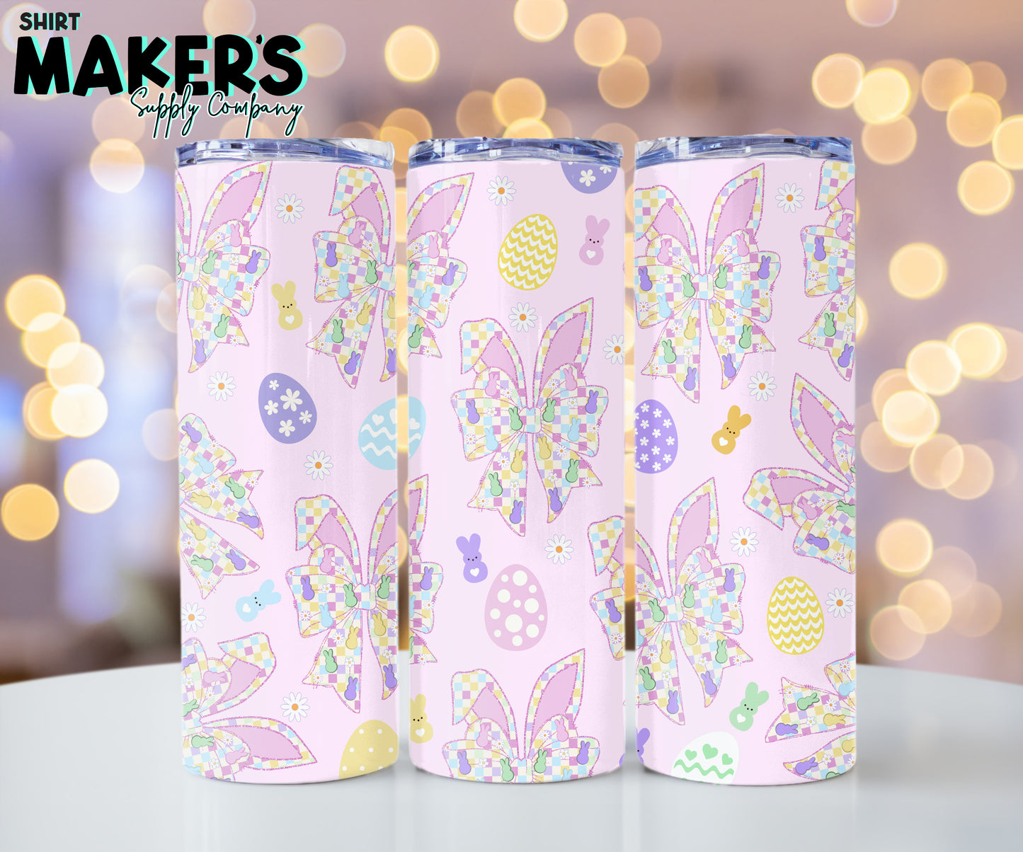 20oz. Bunny Bows Easter Tumbler Wrap