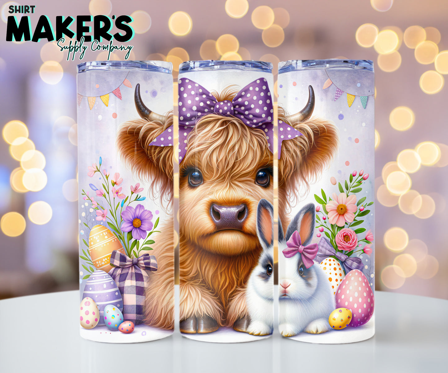 20oz. Cow Bunnies Easter Tumbler Wrap