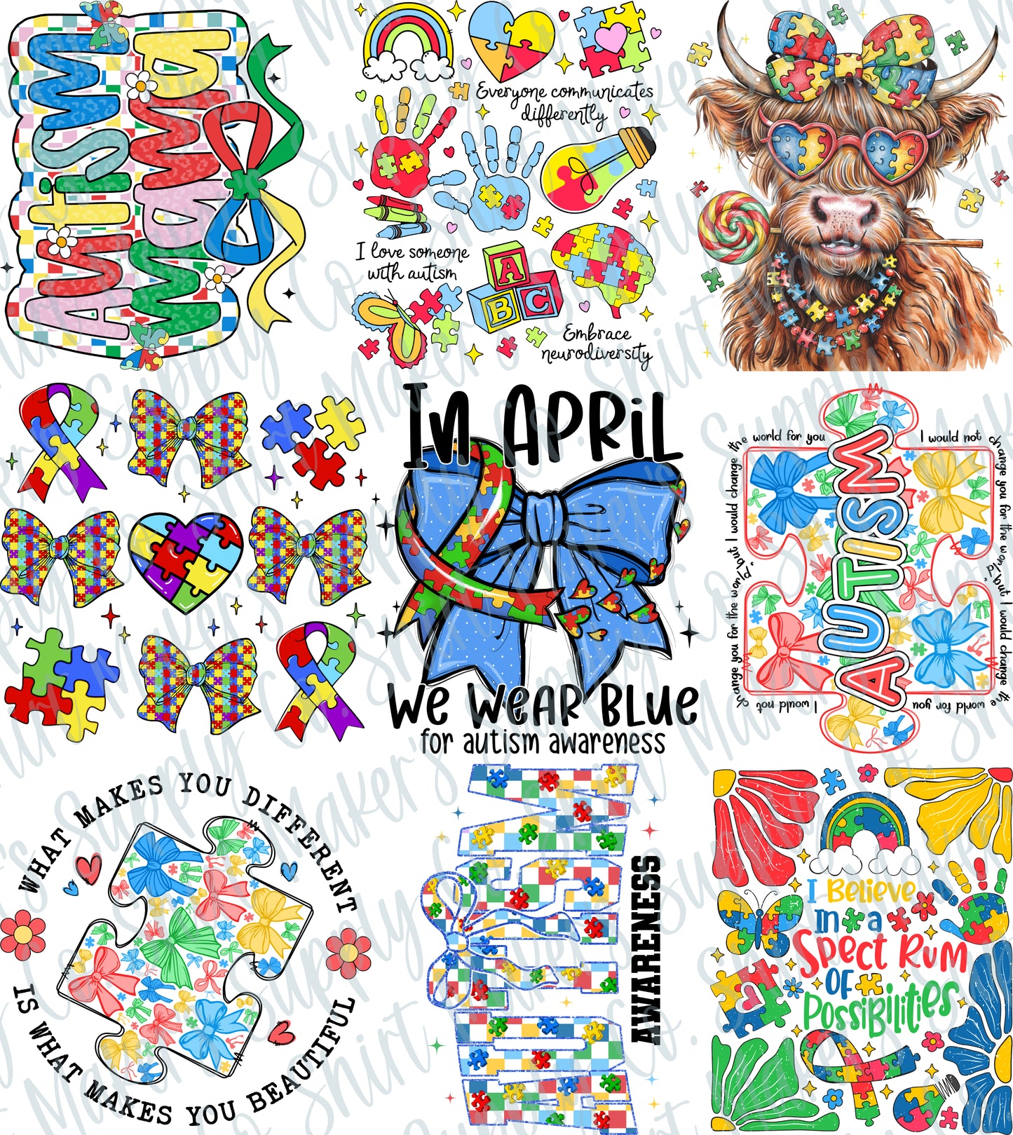 Autism Awareness DTF Gang Sheet