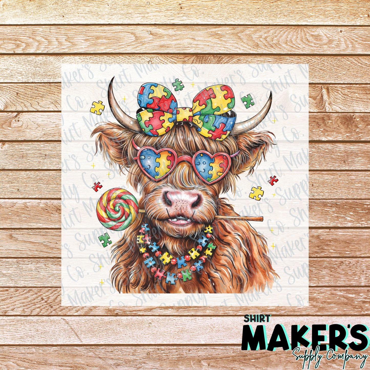 Autism Cow DTF or Sublimation Transfer