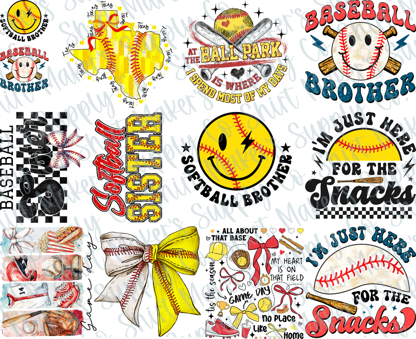 Kids Softball Baseball DTF Gang Sheet