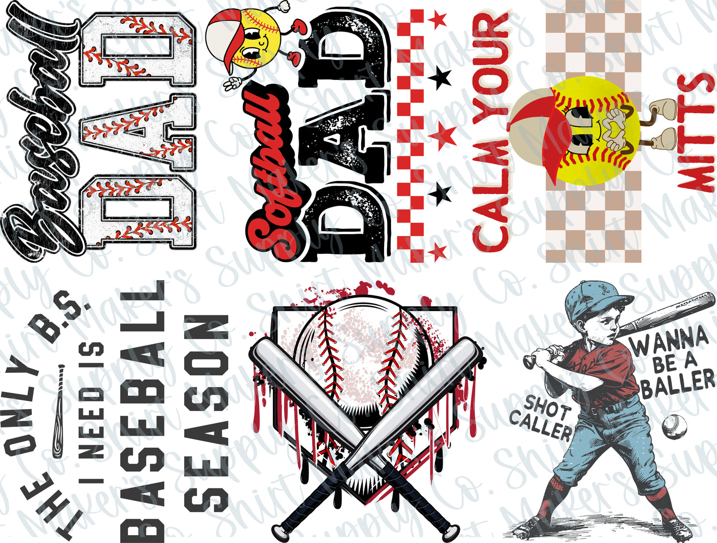 Baseball - Softball Dad DTF Gang Sheet