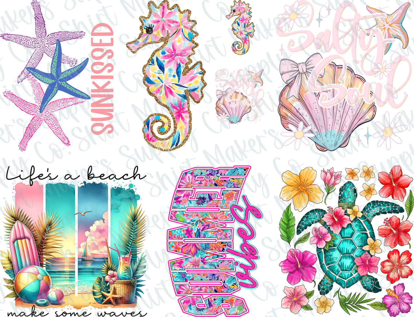 Beachy Summer #1 DTF Gang Sheet