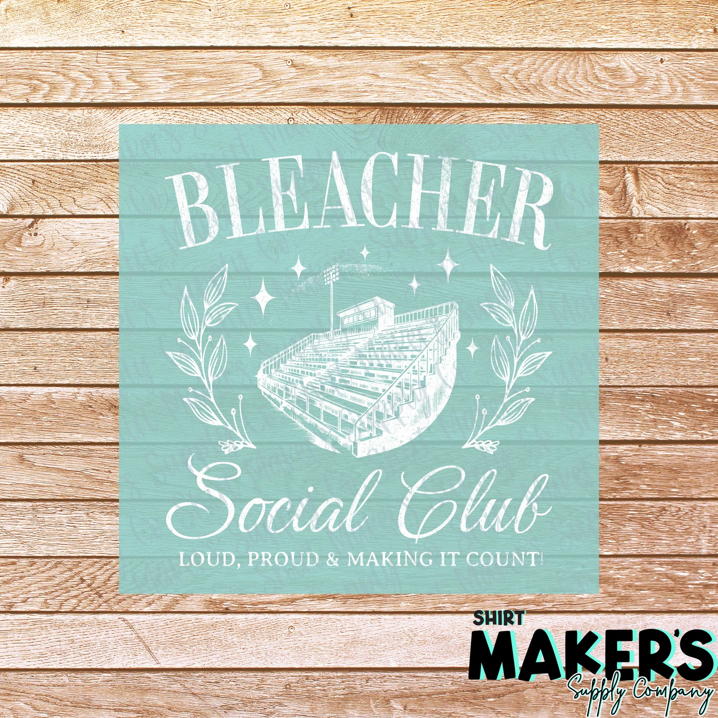 Bleacher Social Club White DTF or Sublimation Transfer
