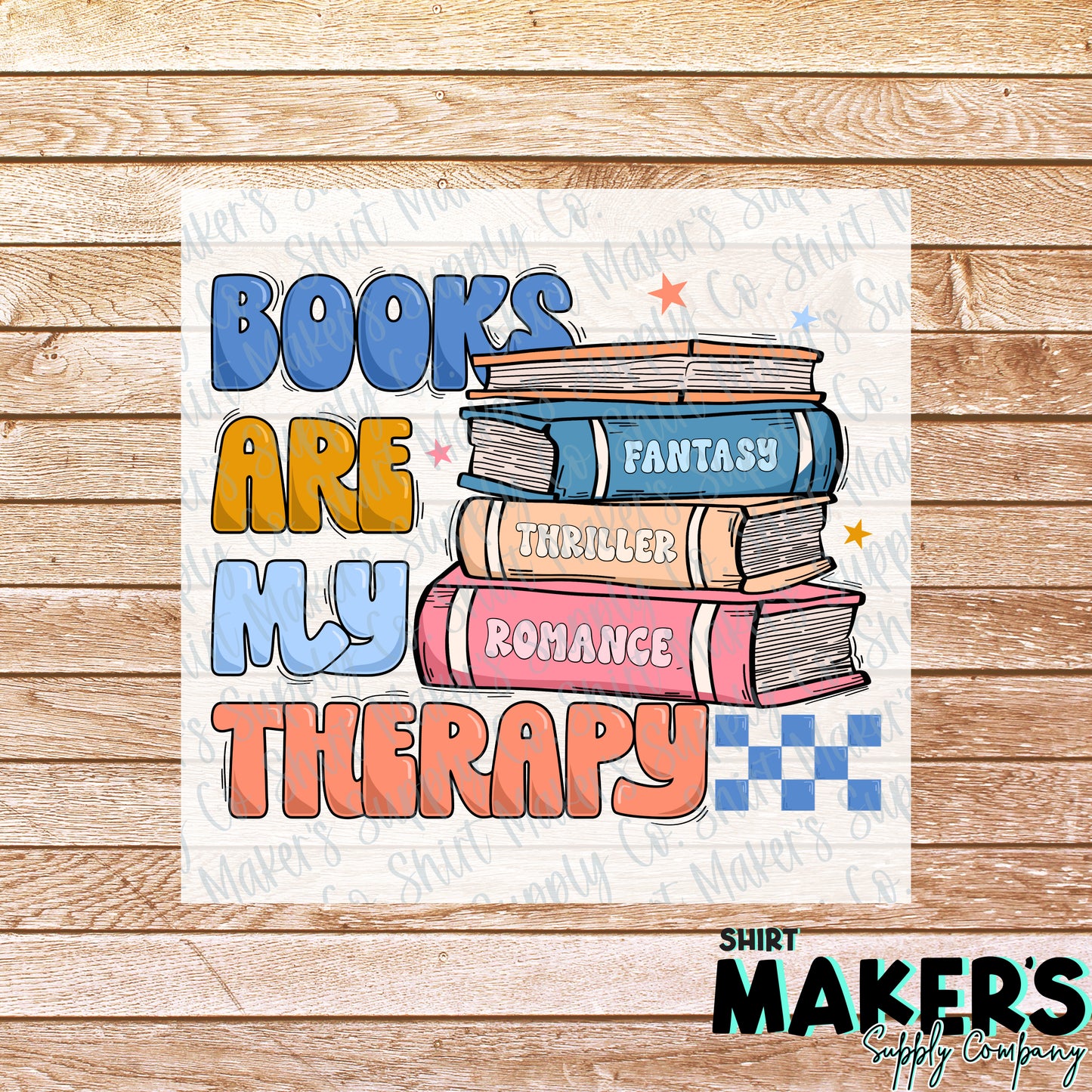 Books are My Therapy Book Girl DTF or Sublimation Transfer