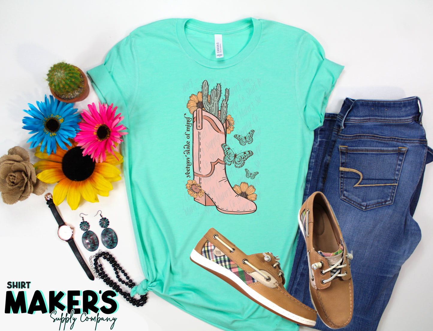 Yeehaw State of Mind Boot South Western DTF or Sublimation Transfer