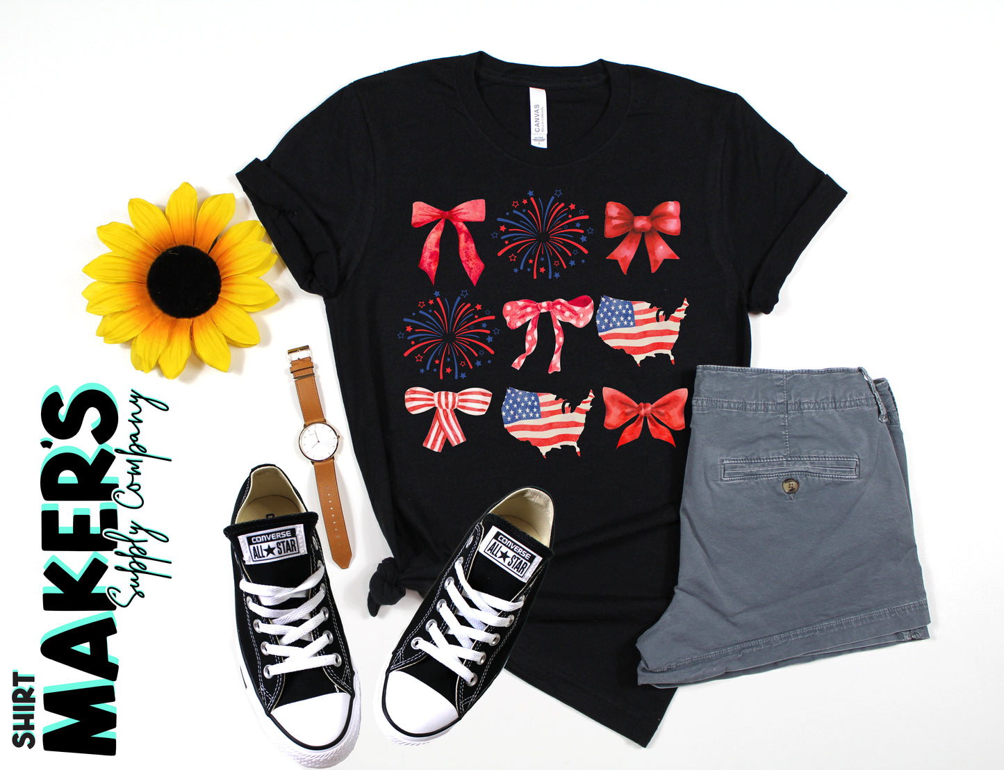 4th of July Bows DTF or Sublimation Transfer