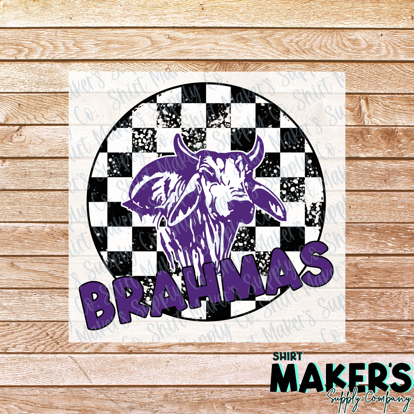 Stockdale Brahmas Checker DTF or Sublimation Transfer