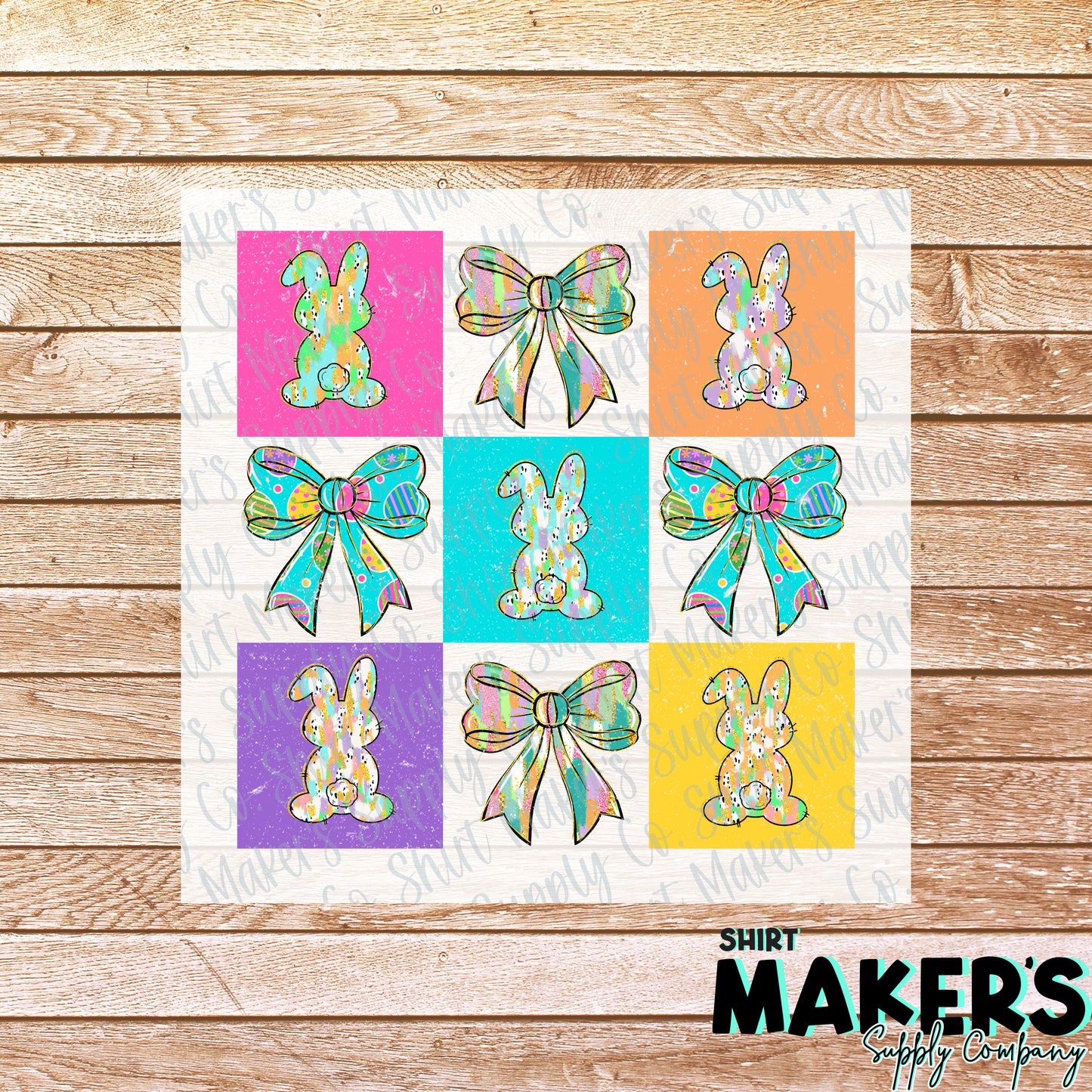 Bunny Squares DTF or Sublimation Transfer