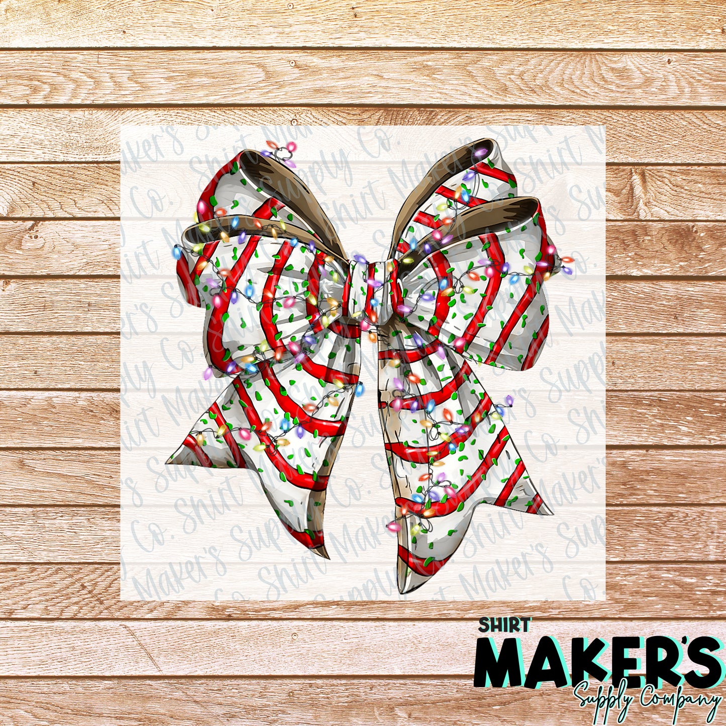 Christmas Cake Bow DTF or Sublimation Transfer
