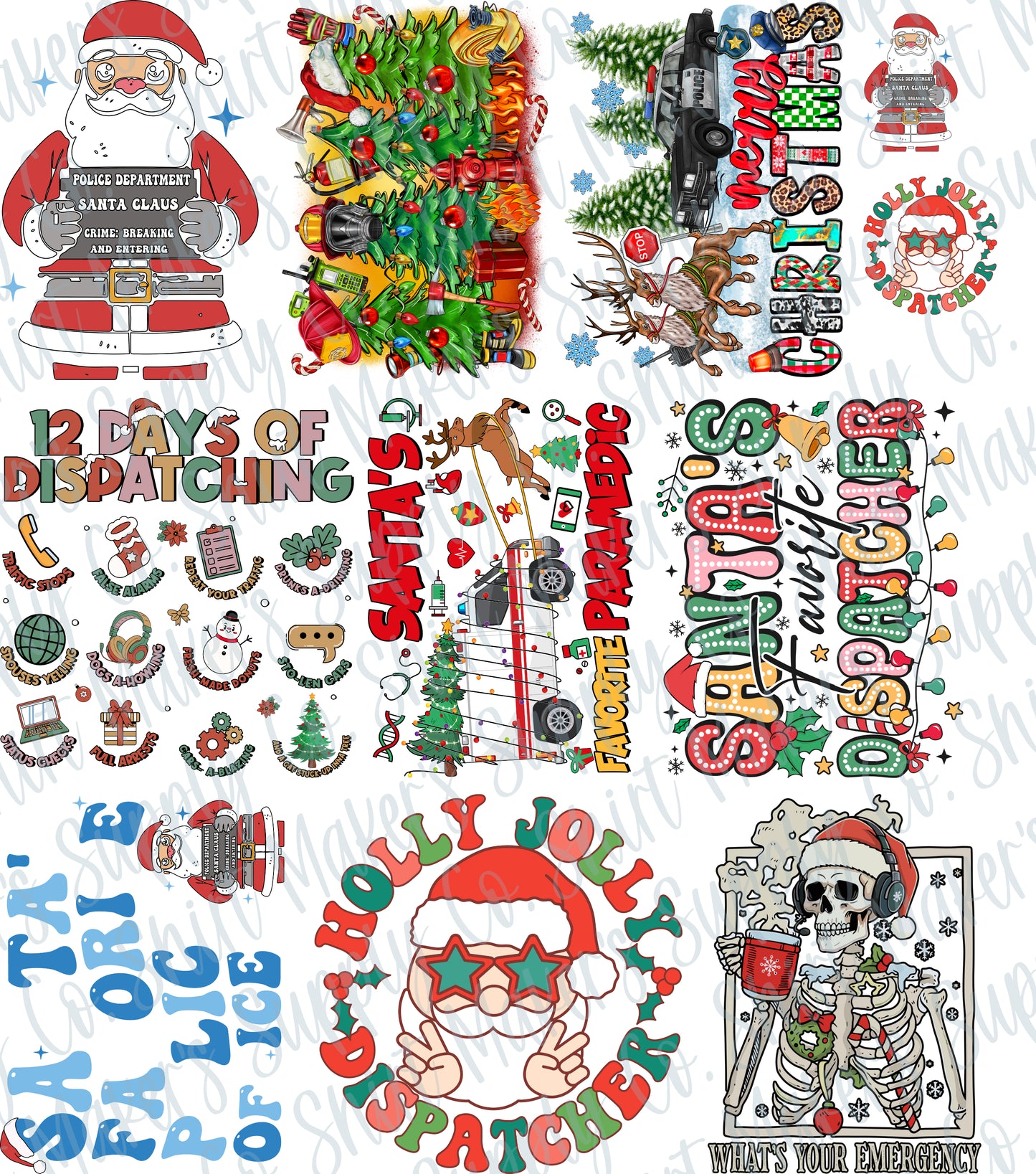 First Responder Christmas DTF Gang Sheet