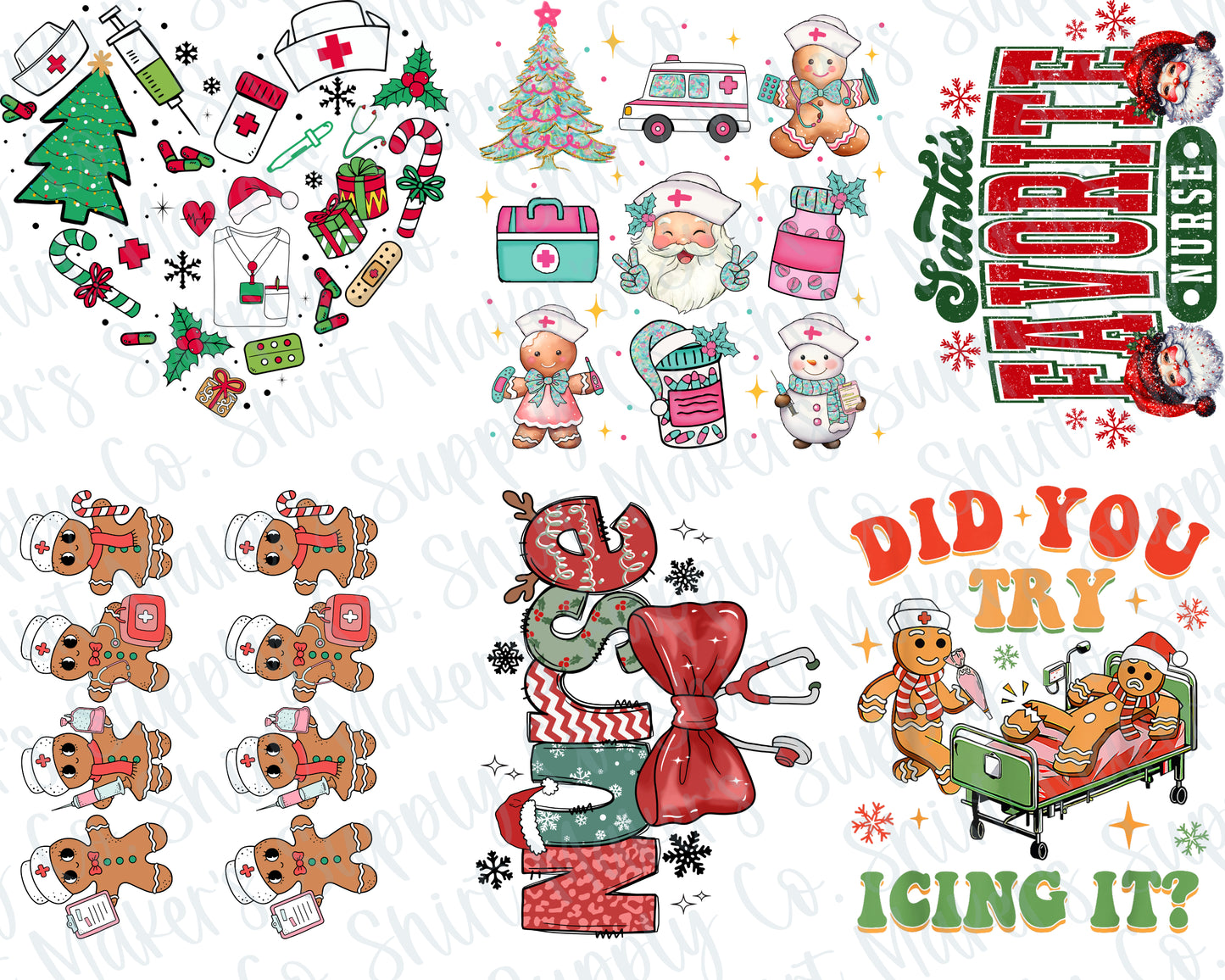 Christmas Nurse DTF Gang Sheet