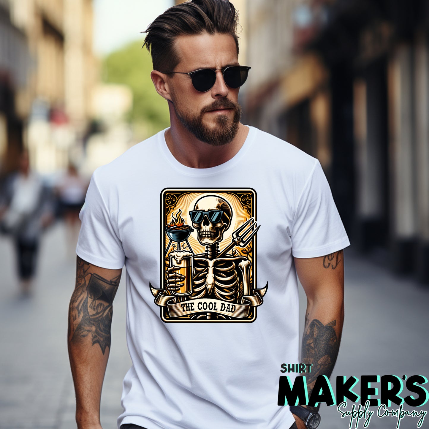 Cool Dad BBQ Tarot Card DTF or Sublimation Transfer