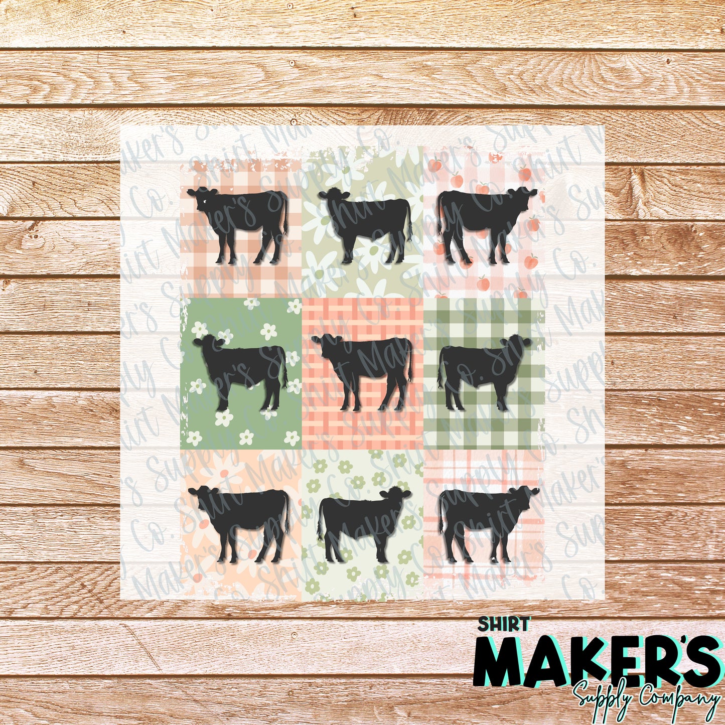 Cow Quilt DTF or Sublimation Transfer