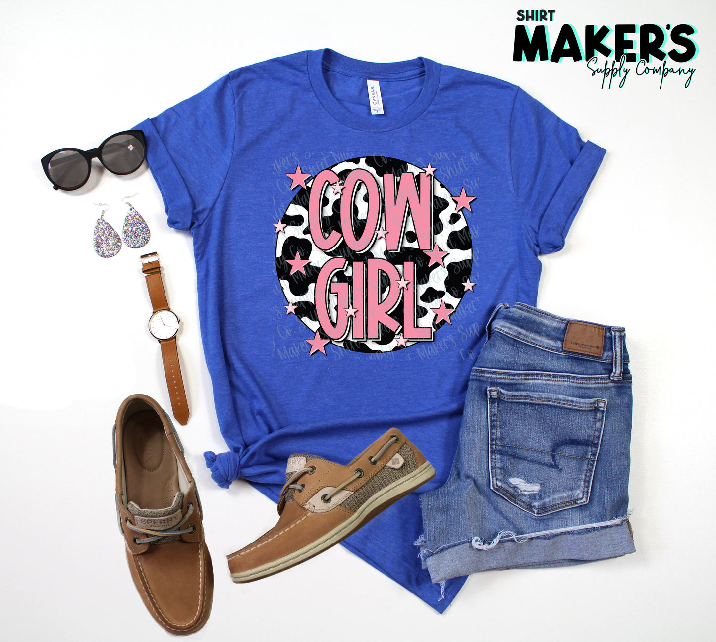 Cowgirl Cow Print DTF or Sublimation Transfer