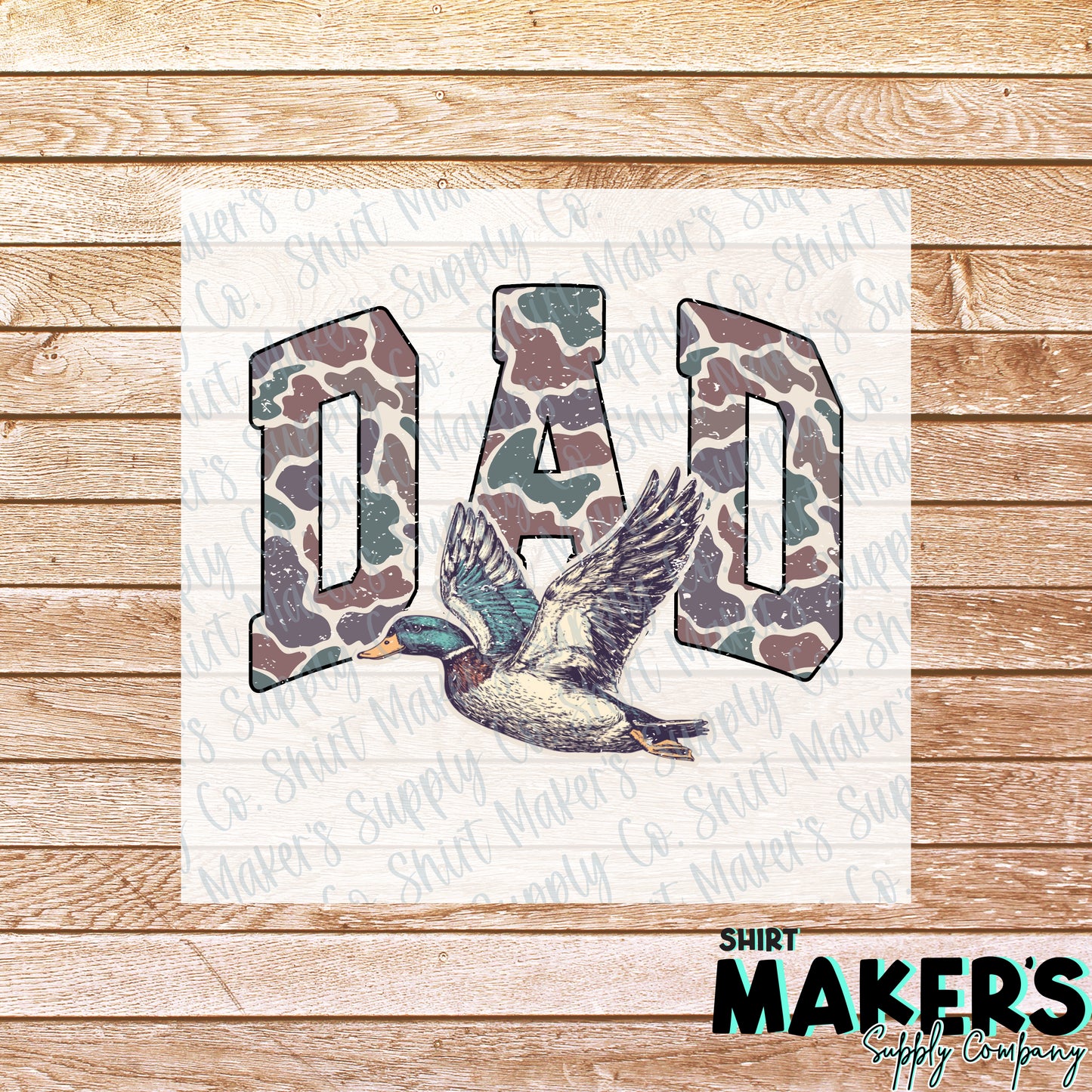 Camo Dad Duck DTF or Sublimation Transfer