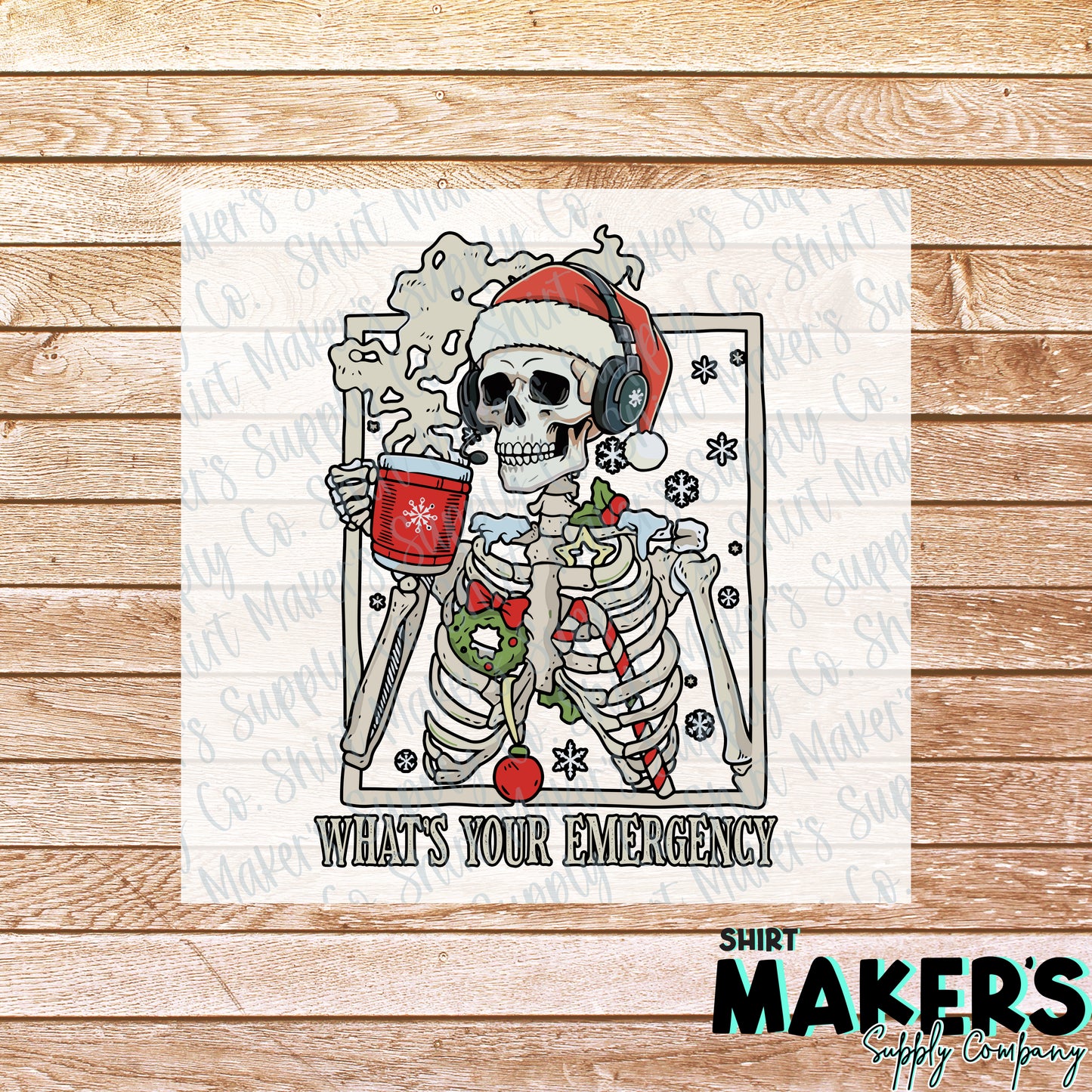 Dispatcher Skeleton Christmas DTF or Sublimation Transfer