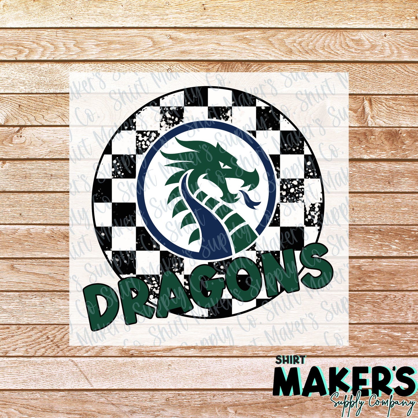 Long Creek Dragons Checker DTF or Sublimation Transfer