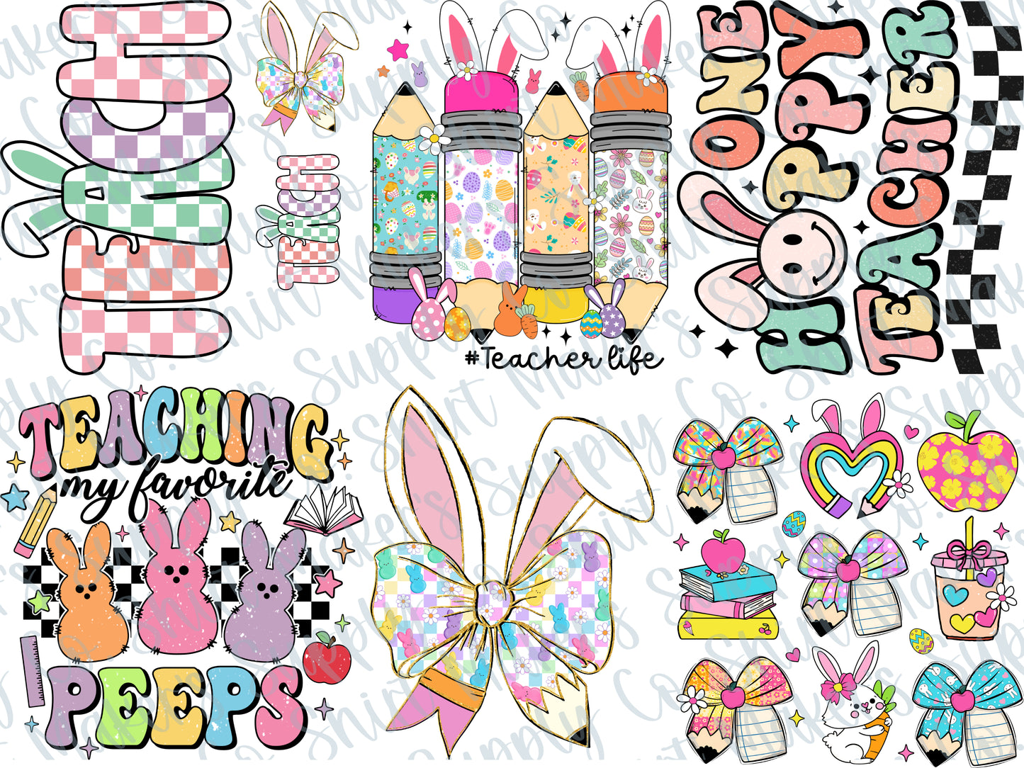 Easter Teacher DTF Gang Sheet