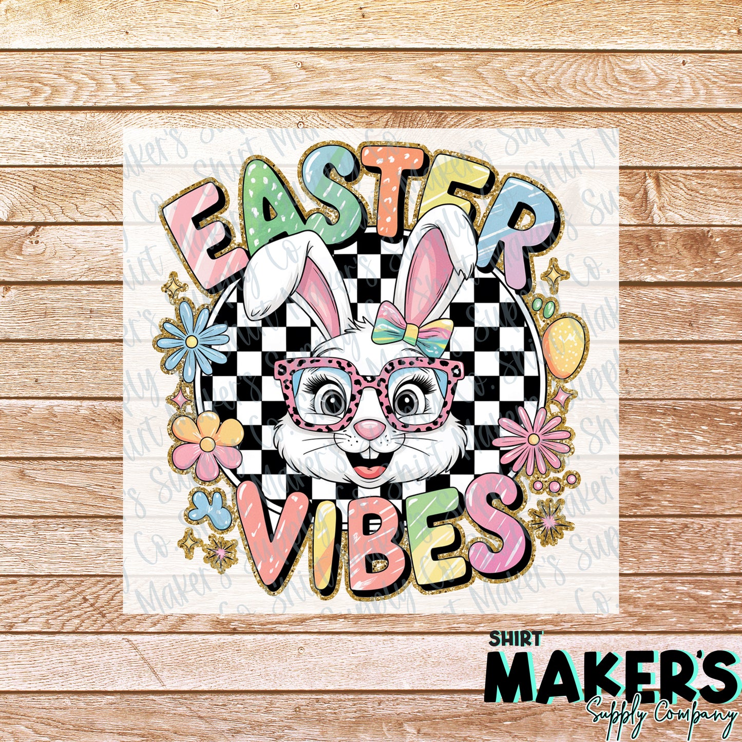 Easter Vibes Easter Bunny DTF or Sublimation Transfer