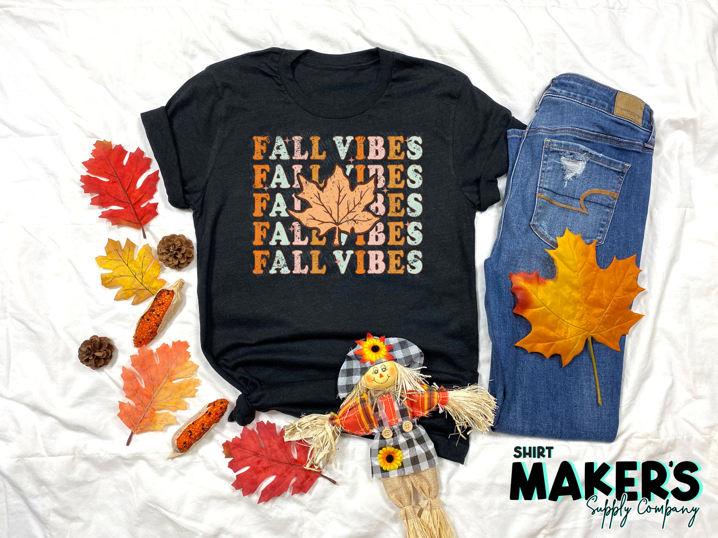 Fall Vibes Grunge Screen Print Transfer