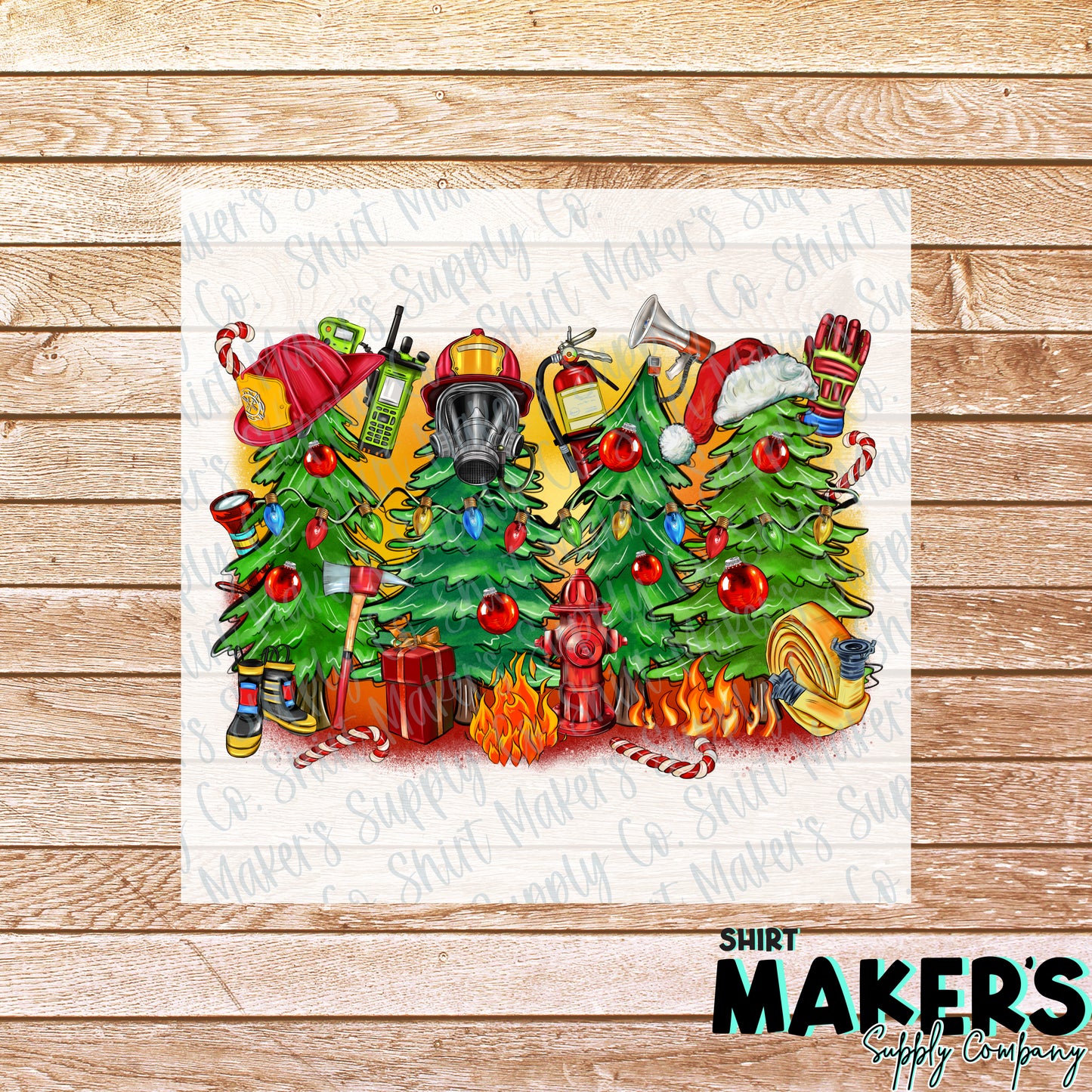 Firefighter Christmas DTF or Sublimation Transfer
