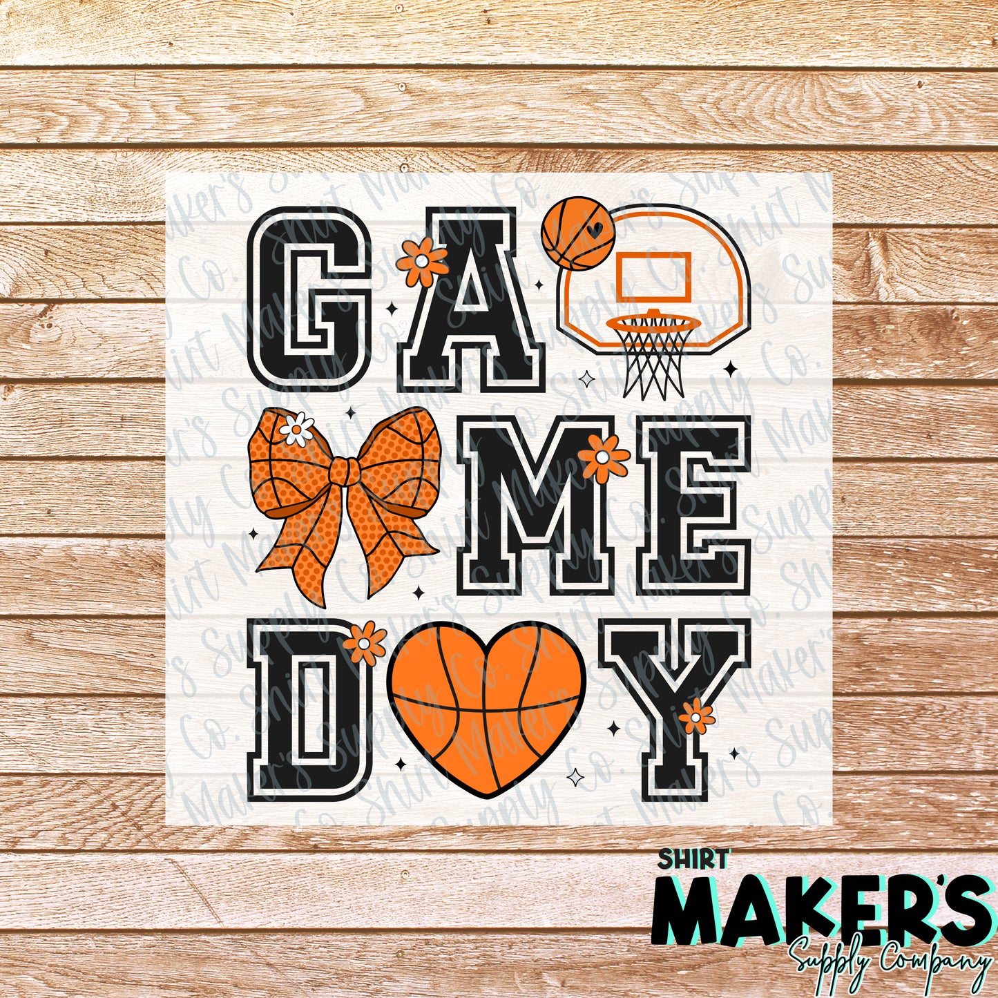 Game Day Basketball DTF or Sublimation Transfer
