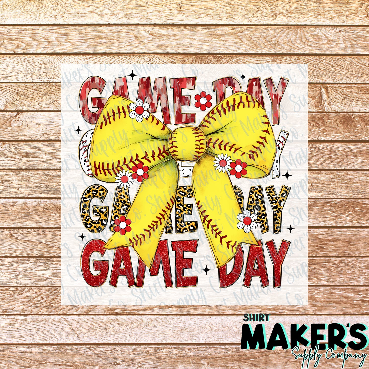 Softball Game Day Bow DTF or Sublimation Transfer