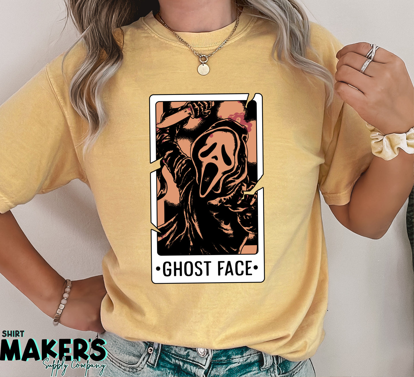 Ghost Face White Horror Tarot Card DTF or Sublimation Transfer