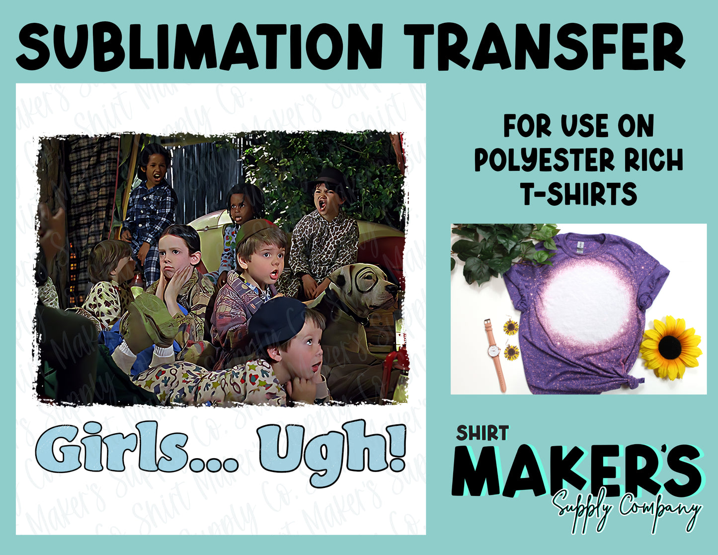 Girls Ugh Valentine's Day Sublimation Transfer