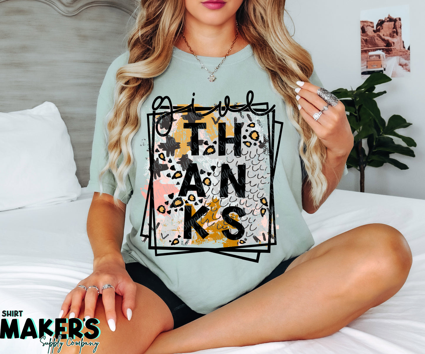 Give Thanks Thanksgiving DTF or Sublimation Transfer