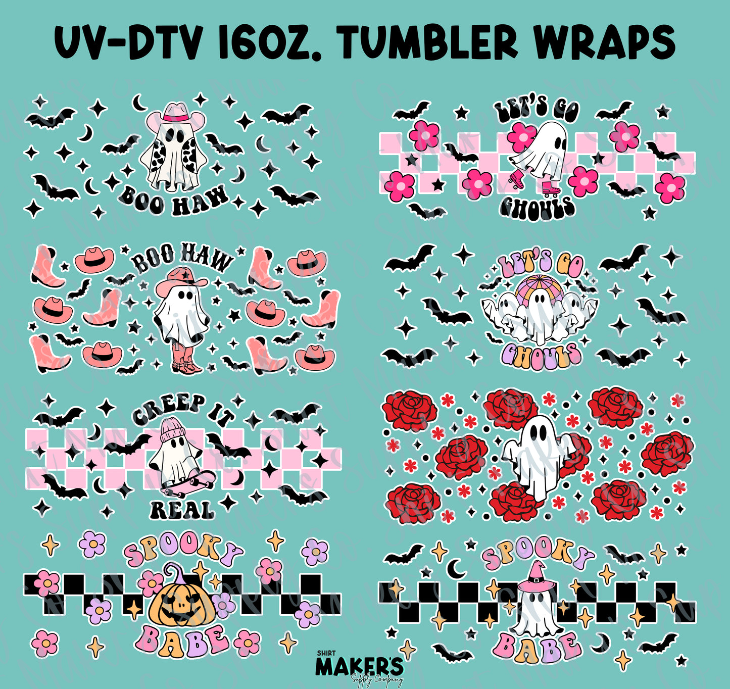 Halloween 16 oz. or 40oz. Tumbler Wrap Gang Sheet