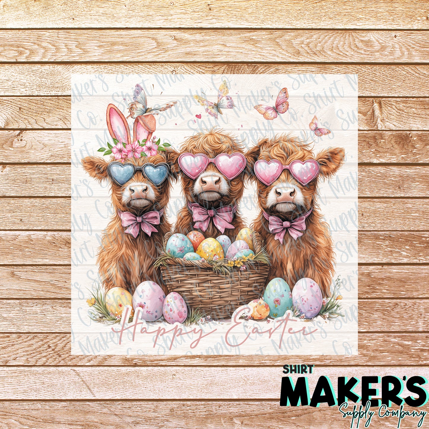 Happy Easter Cow DTF or Sublimation Transfer