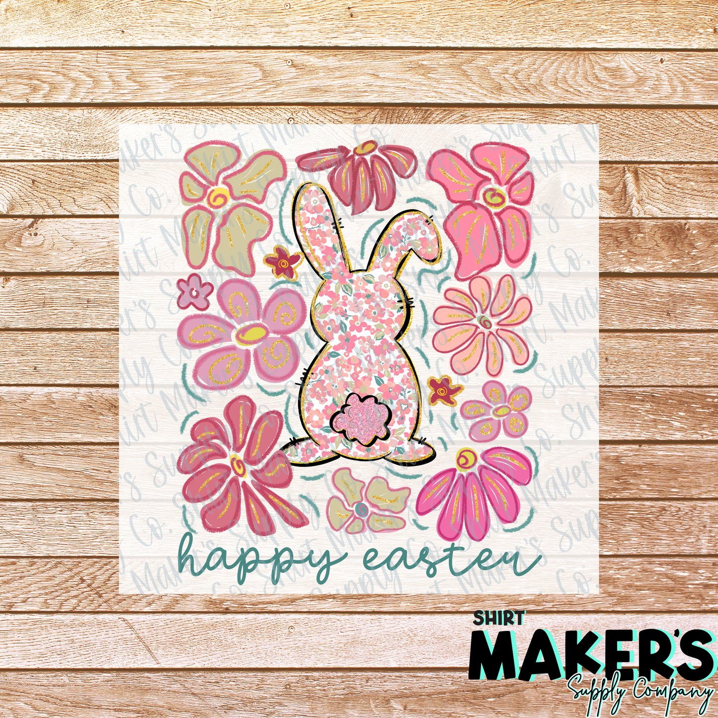 Happy Easter Floral DTF or Sublimation Transfer