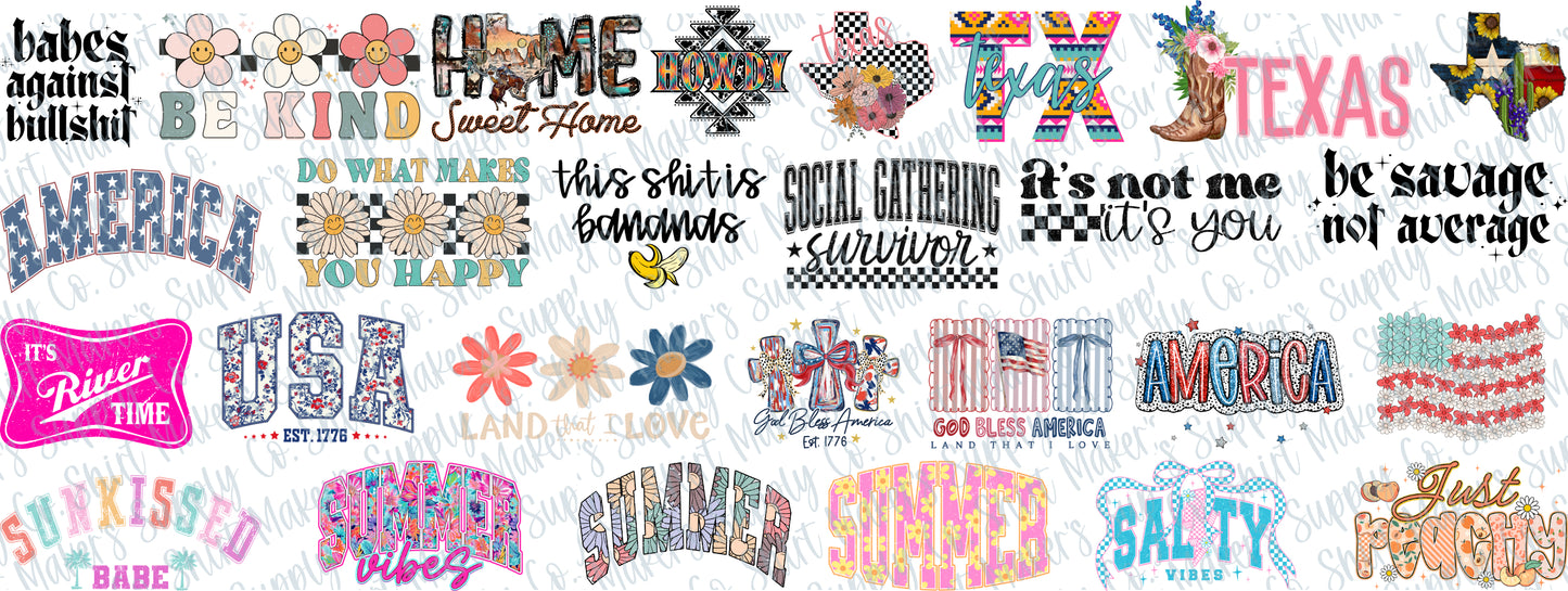 Hat Patches #1 DTF Gang Sheet