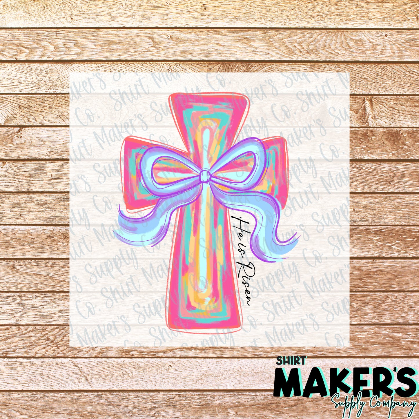 Easter He is Risen Cross DTF or Sublimation Transfer