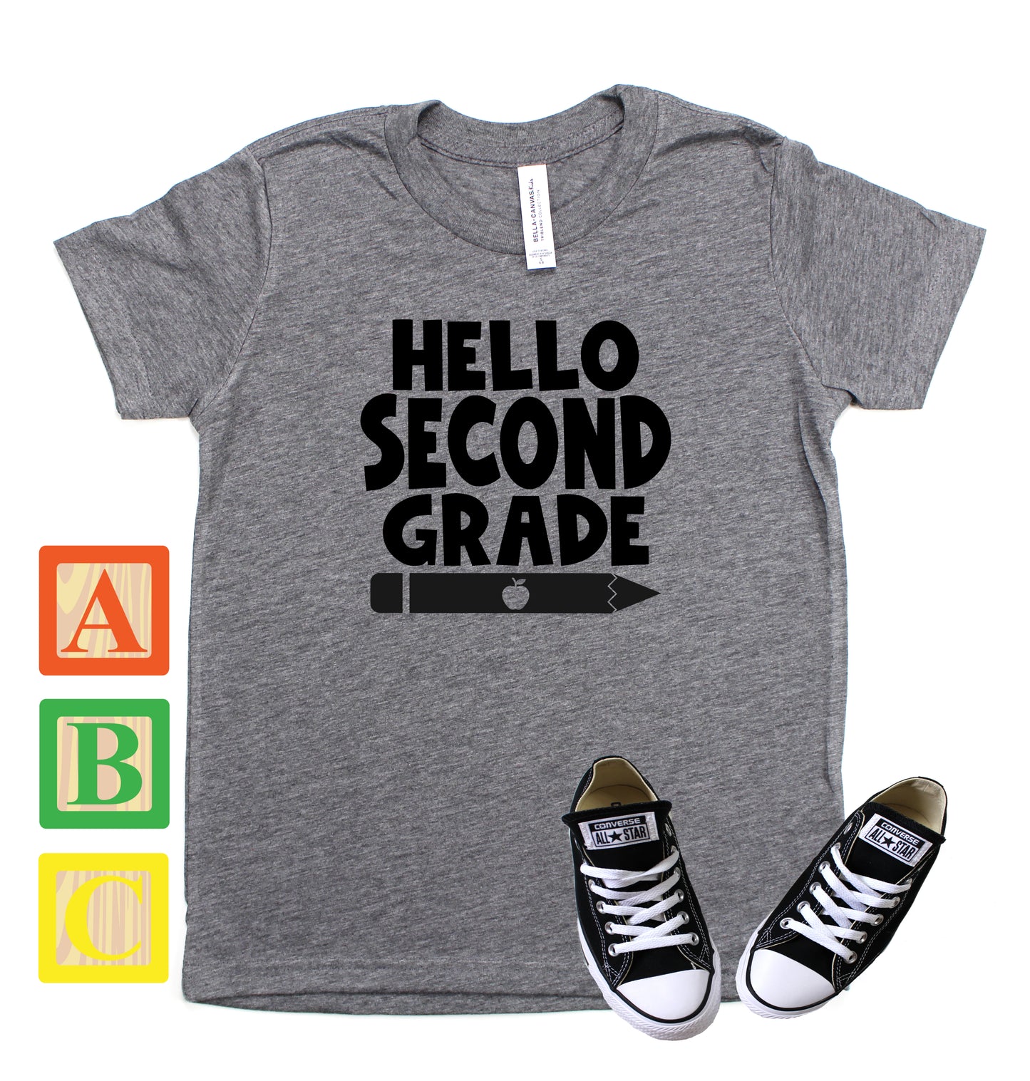 Hello Second Grade Kids Screen Print Transfer
