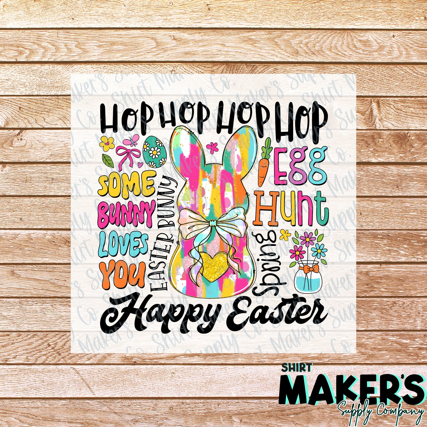 Hop Hop Happy Easter DTF or Sublimation Transfer