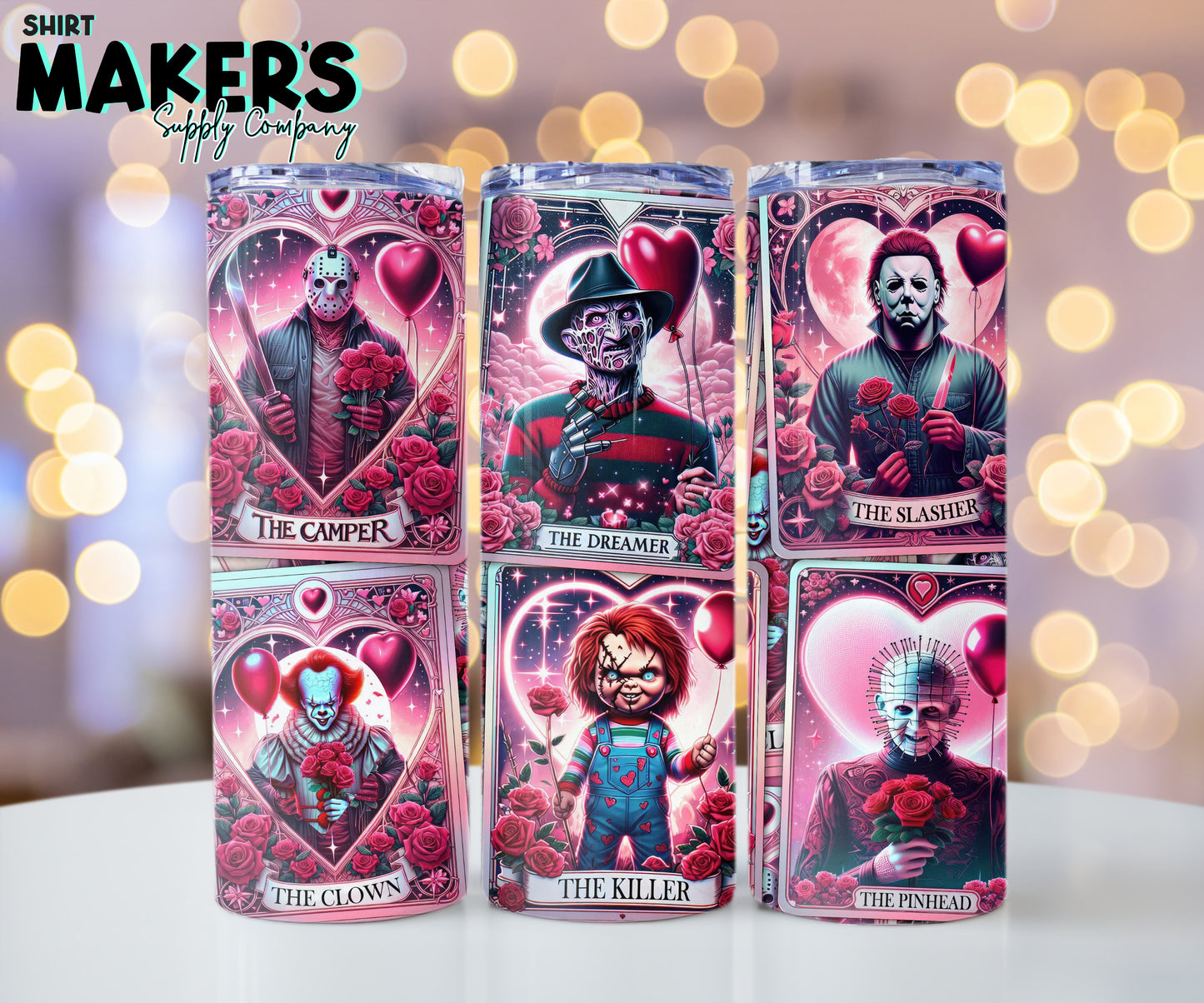 20oz. Horror Tarot Card Valentine's Day Tumbler Wrap