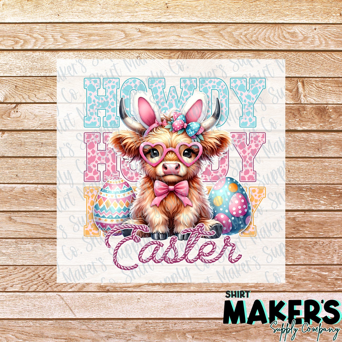 Howdy Easter Cow DTF or Sublimation Transfer