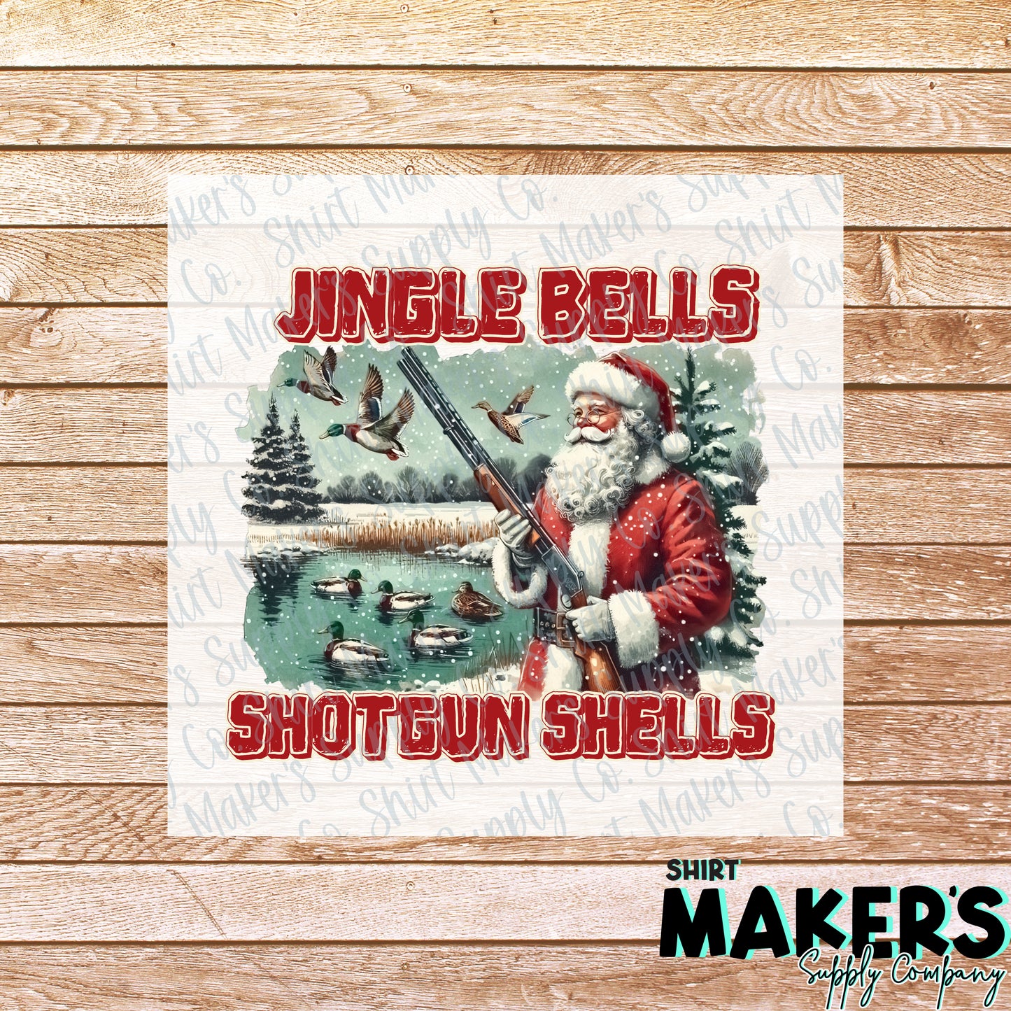 Jingle Bells Shotgun Shells Christmas Hunting DTF or Sublimation Transfer