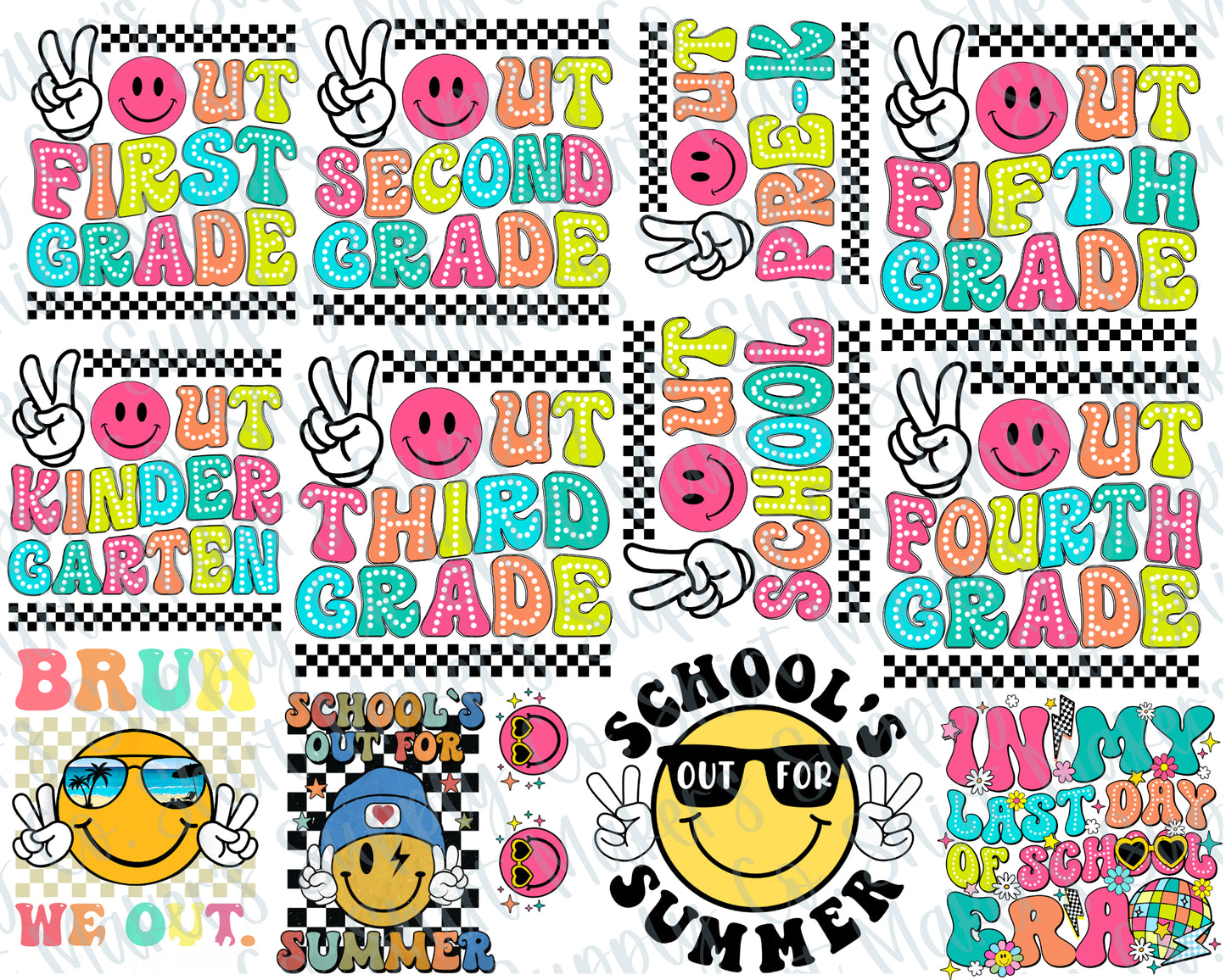 Kids Last day of School DTF Gang Sheet