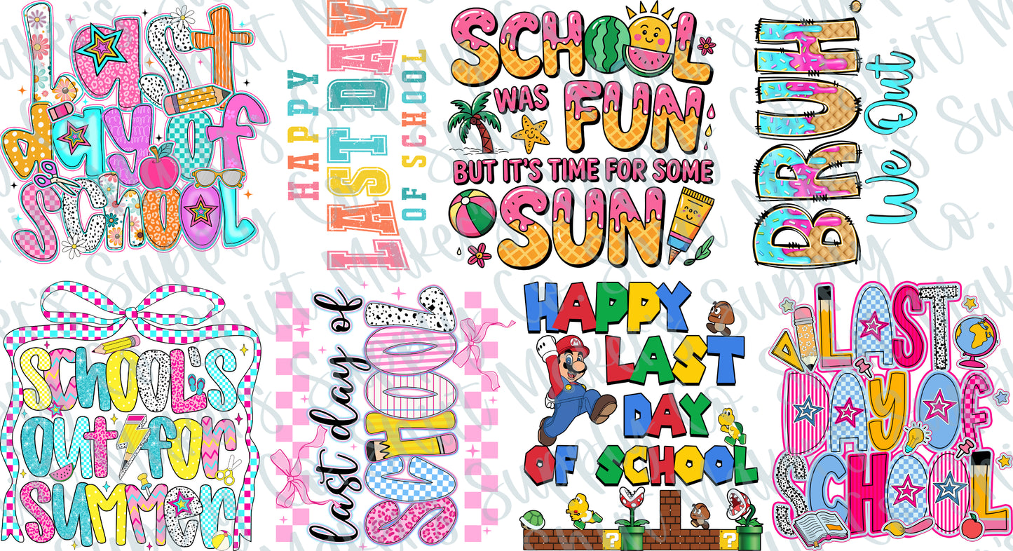 Kids Last Day of School DTF Gang Sheet 2025