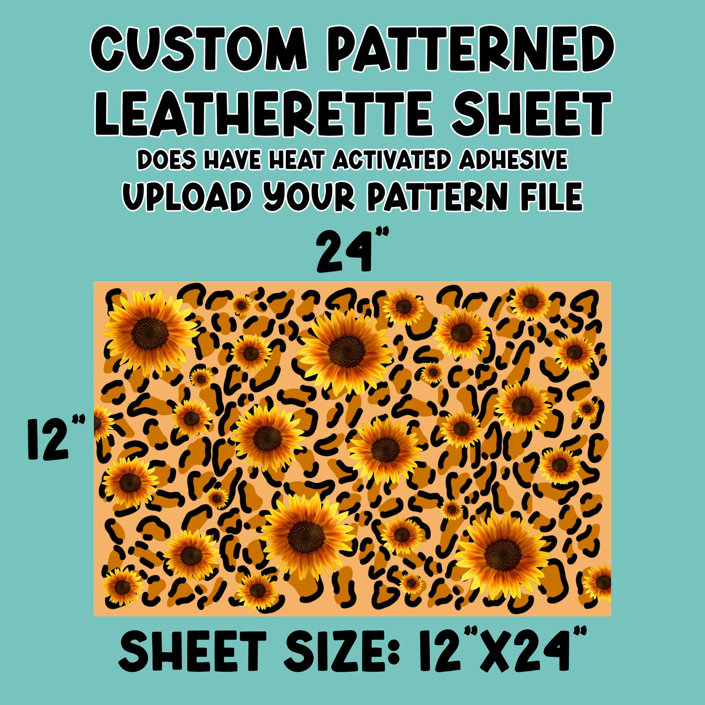 12"x24" Custom Patterned Leatherette Sheet