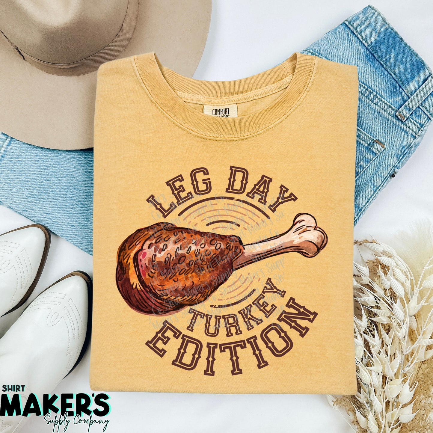 Leg Day Turkey Thanksgiving DTF or Sublimation Transfer