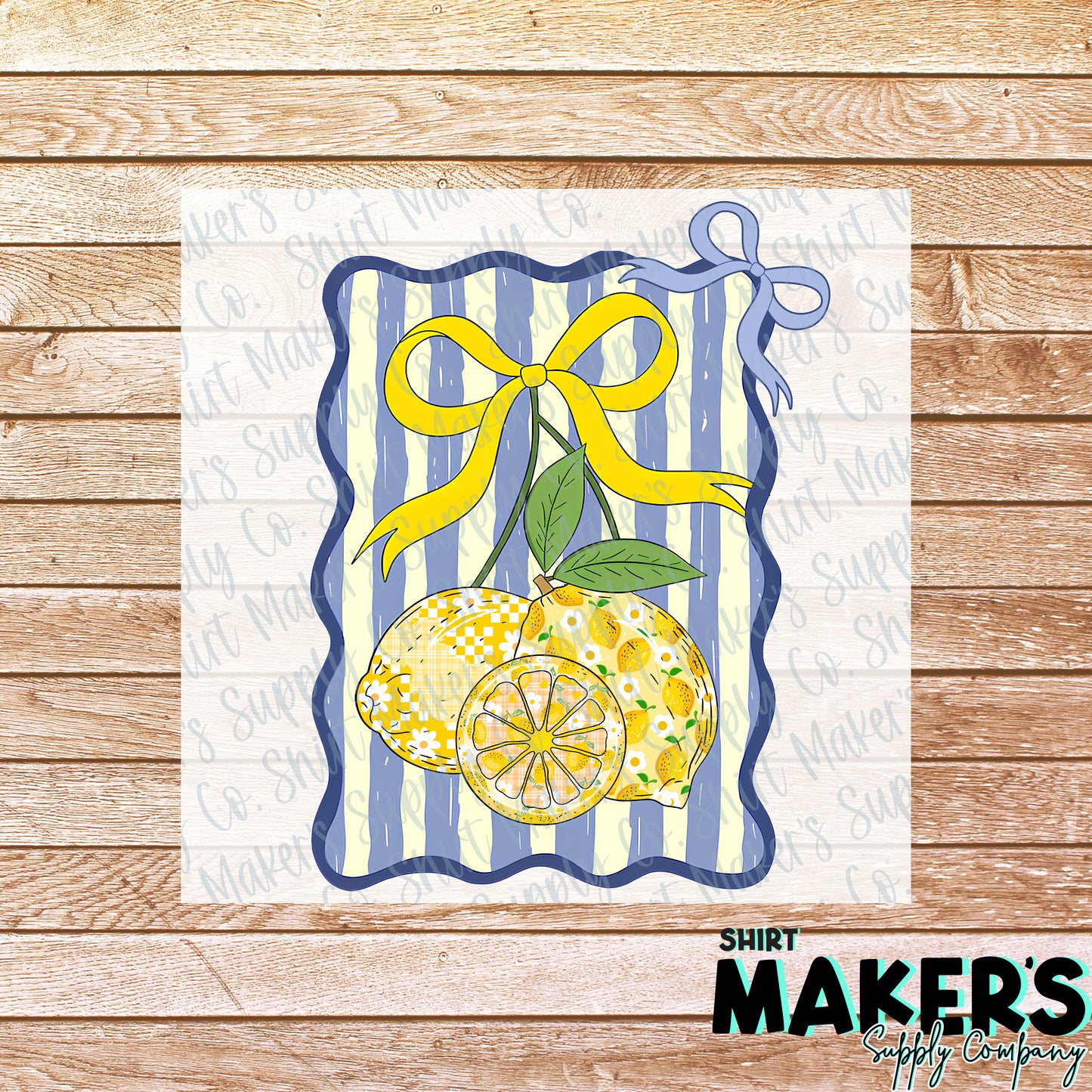 Lemon Striped Summer DTF or Sublimation Transfer