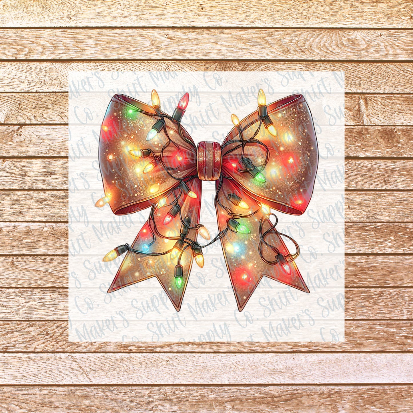 Christmas Light Bow DTF or Sublimation Transfer